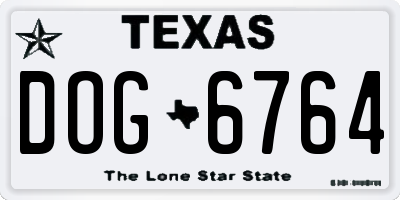 TX license plate DOG6764