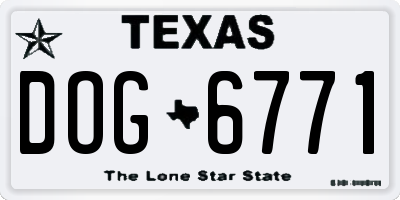 TX license plate DOG6771