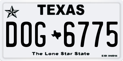 TX license plate DOG6775