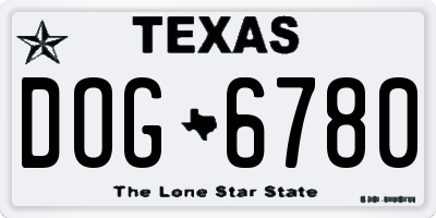 TX license plate DOG6780