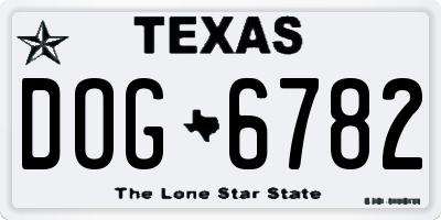 TX license plate DOG6782