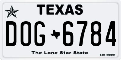 TX license plate DOG6784