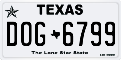 TX license plate DOG6799