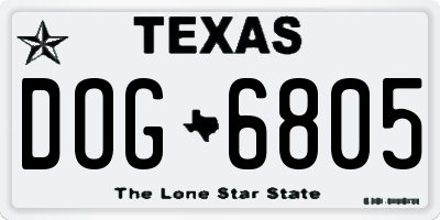 TX license plate DOG6805