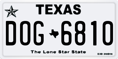 TX license plate DOG6810