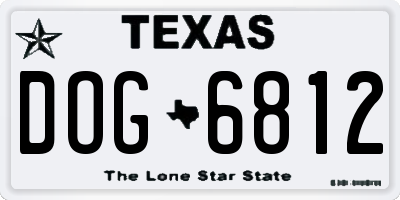 TX license plate DOG6812