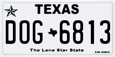 TX license plate DOG6813