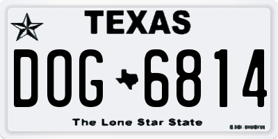TX license plate DOG6814