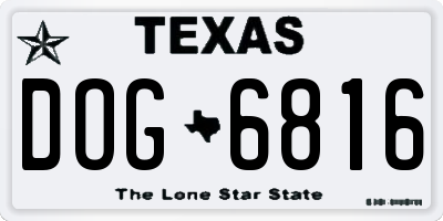 TX license plate DOG6816