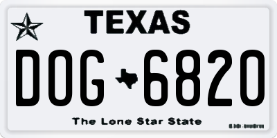 TX license plate DOG6820
