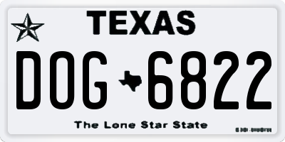 TX license plate DOG6822