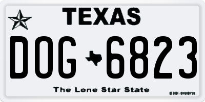 TX license plate DOG6823