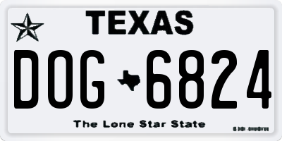 TX license plate DOG6824