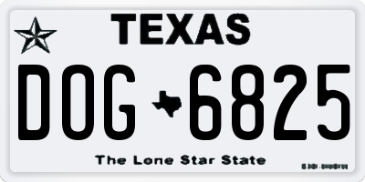TX license plate DOG6825