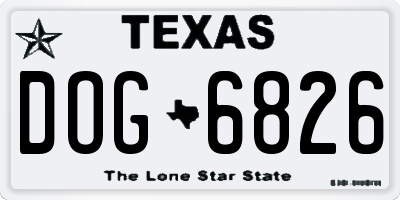 TX license plate DOG6826