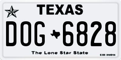 TX license plate DOG6828