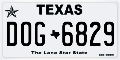 TX license plate DOG6829
