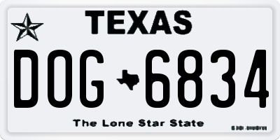 TX license plate DOG6834