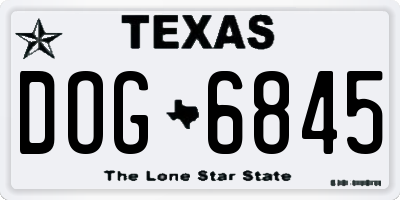 TX license plate DOG6845