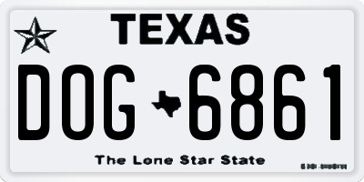 TX license plate DOG6861