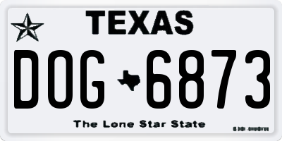 TX license plate DOG6873