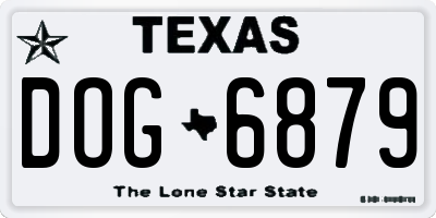 TX license plate DOG6879