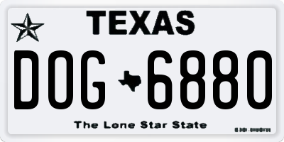 TX license plate DOG6880
