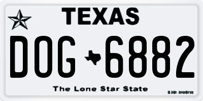 TX license plate DOG6882