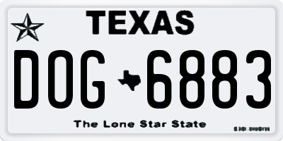 TX license plate DOG6883
