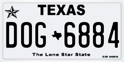 TX license plate DOG6884