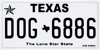 TX license plate DOG6886