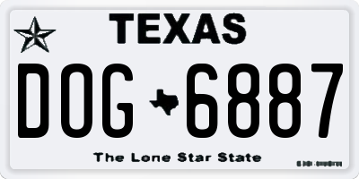 TX license plate DOG6887