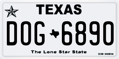 TX license plate DOG6890
