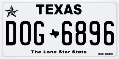 TX license plate DOG6896