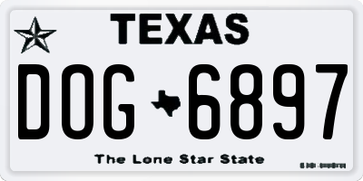 TX license plate DOG6897