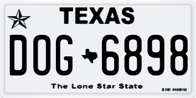 TX license plate DOG6898
