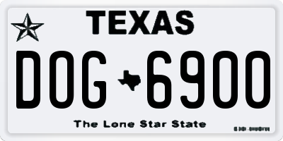 TX license plate DOG6900