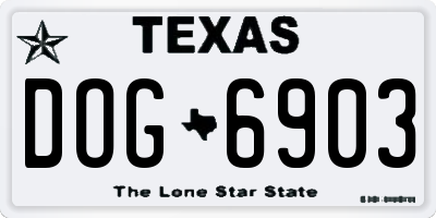 TX license plate DOG6903