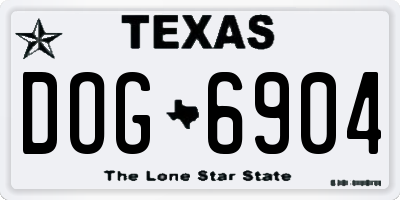 TX license plate DOG6904