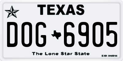 TX license plate DOG6905