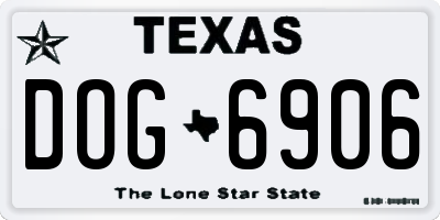 TX license plate DOG6906
