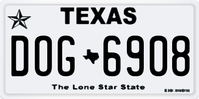 TX license plate DOG6908