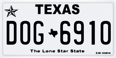 TX license plate DOG6910