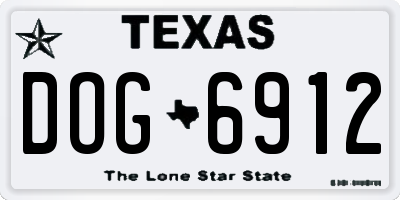 TX license plate DOG6912