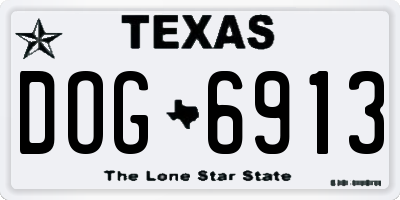 TX license plate DOG6913