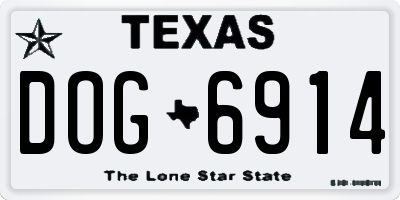 TX license plate DOG6914