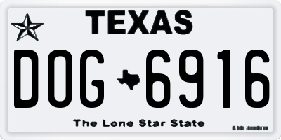 TX license plate DOG6916