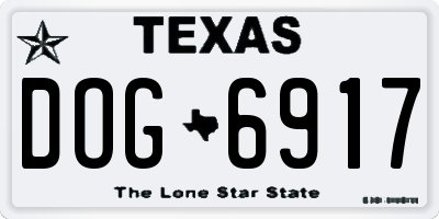 TX license plate DOG6917