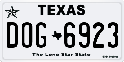 TX license plate DOG6923