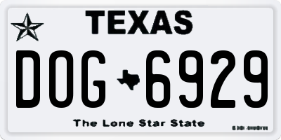 TX license plate DOG6929